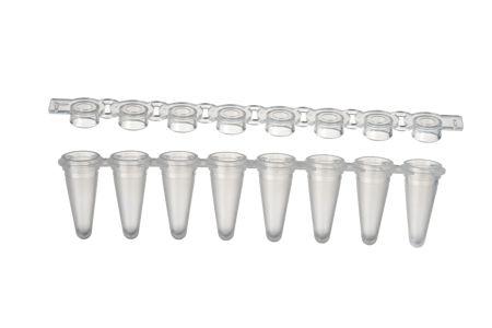 OPTimate 0.1 mL 8-Strip PCR Tubes Optically-Clear Flat Caps - OPT-RT1-C